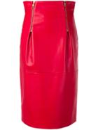 Versace High Rise Pencil Skirt - Red