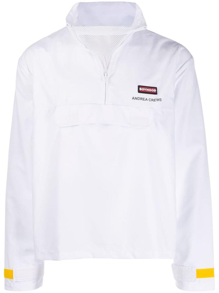 Andrea Crews Logo Zip Up Jacket - White