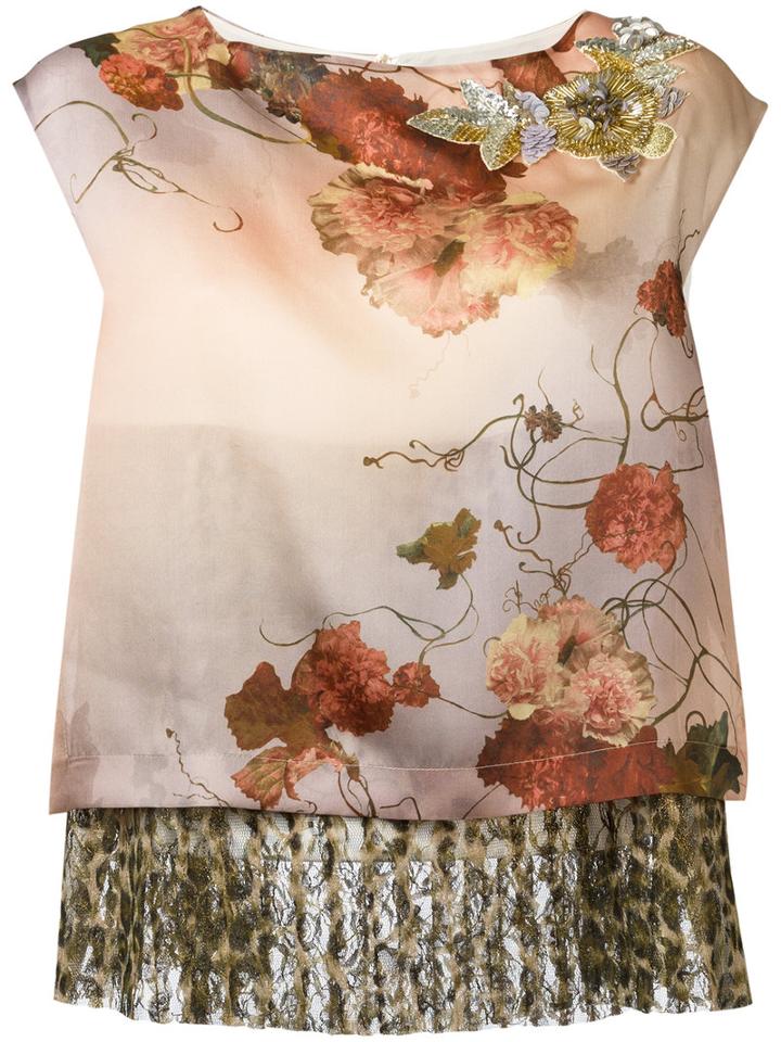 Antonio Marras Layered Sleeveless Top, Women's, Size: 44, Pink/purple, Silk/polyester