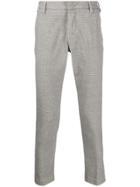 Entre Amis Houndstooth Check Slim Fit Chino Trousers - Neutrals
