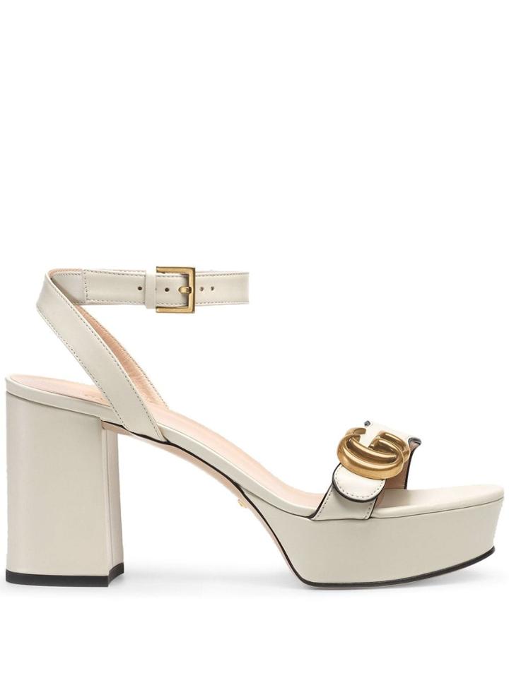 Gucci Gg Platform Sandals - White