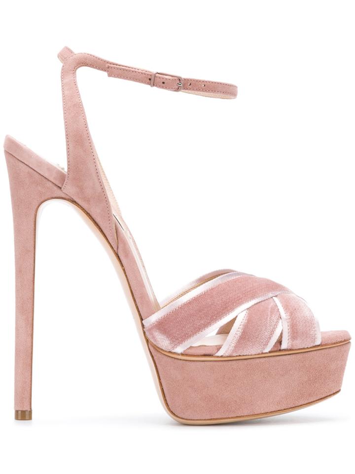 Casadei Crossover Strap Sandals - Nude & Neutrals