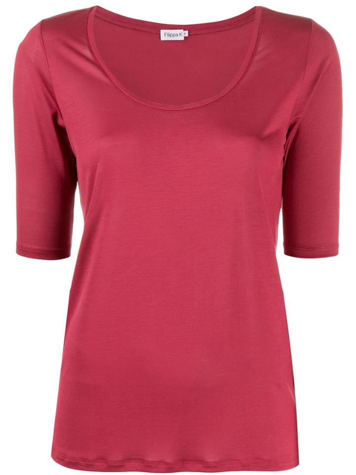 Filippa-k Tencel Scoop-neck T-shirt - Pink