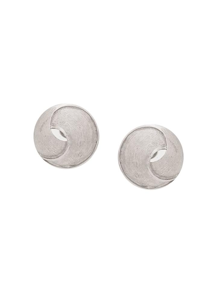 Susan Caplan Vintage 1960s Trifari Earrings - Silver