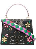 Tosca Blu Crystal Embellished Tote - Black