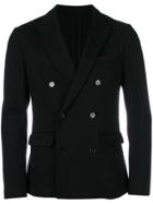Paolo Pecora Fitted Double Breasted Jacket - Black