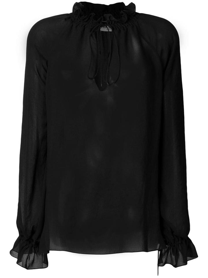 Saint Laurent Semi-sheer Pirate Blouse - Black