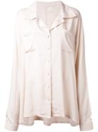 Ikumi Silky Boyfriend Blouse, Women's, Size: Large, Brown, Rayon