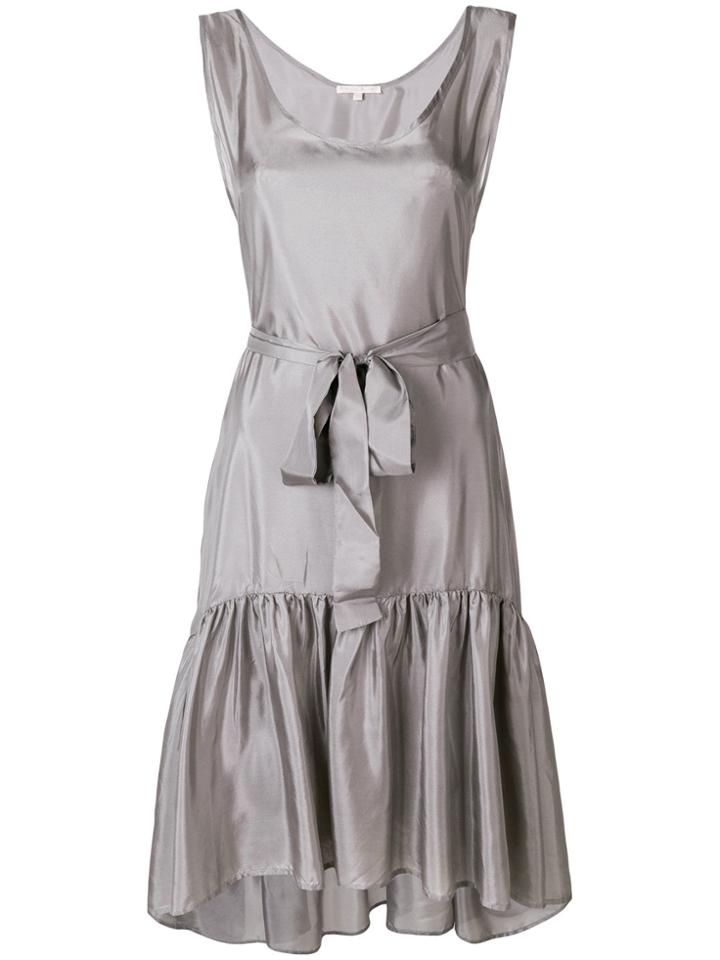 Gold Hawk Belted Lace Dress - Grey