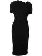 Narciso Rodriguez Asymmetric Neck Fitted Dress - Black