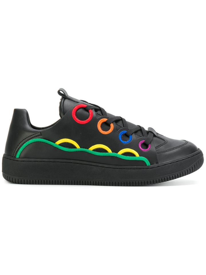 Rombaut Contrast Trim Vegan Sneakers - Black