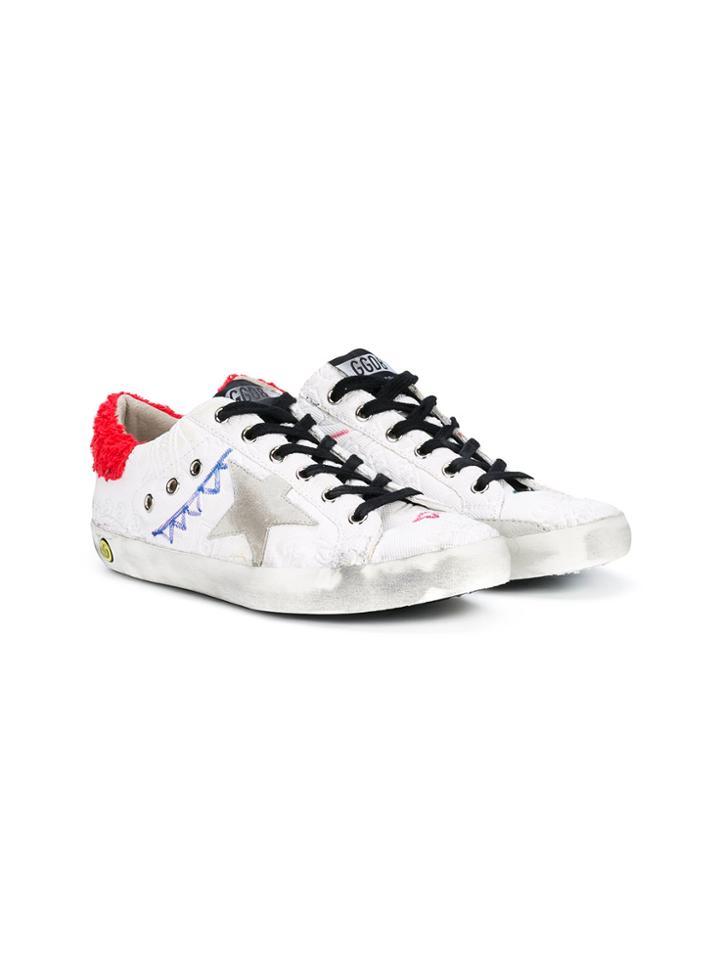 Golden Goose Deluxe Brand Kids Star Patch Lace-up Sneakers - White