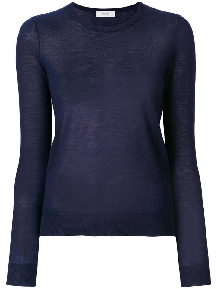 Pringle Of Scotland Lightweight Round Neck Jumper - Dark Navy