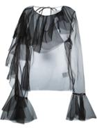 Marques Almeida Chiffon Ruffled Blouse