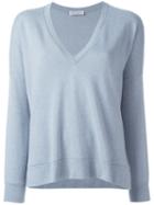 Brunello Cucinelli V Neck Sweatshirt, Women's, Size: Small, Grey, Cashmere