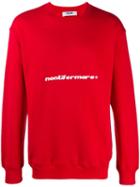 Msgm Slogan Print Sweatshirt - Red
