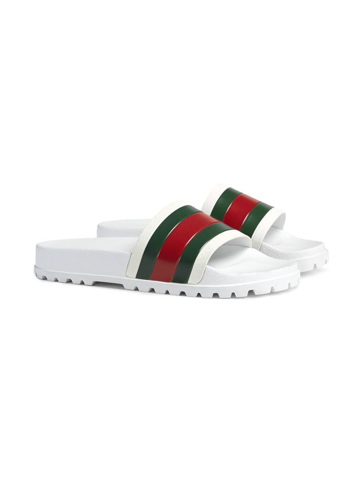 Gucci Web Slide Sandal - White