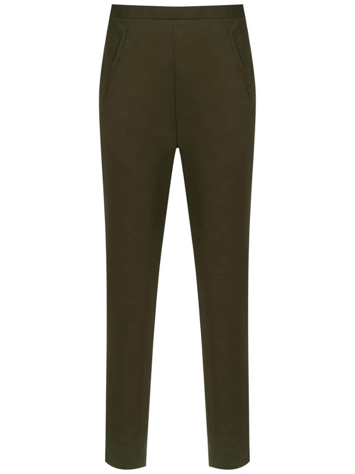 Andrea Marques Cigarette Cropped Trousers - Green