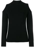Osman Cutout Knit Long Sleeve Top, Women's, Size: 12, Black, Viscose