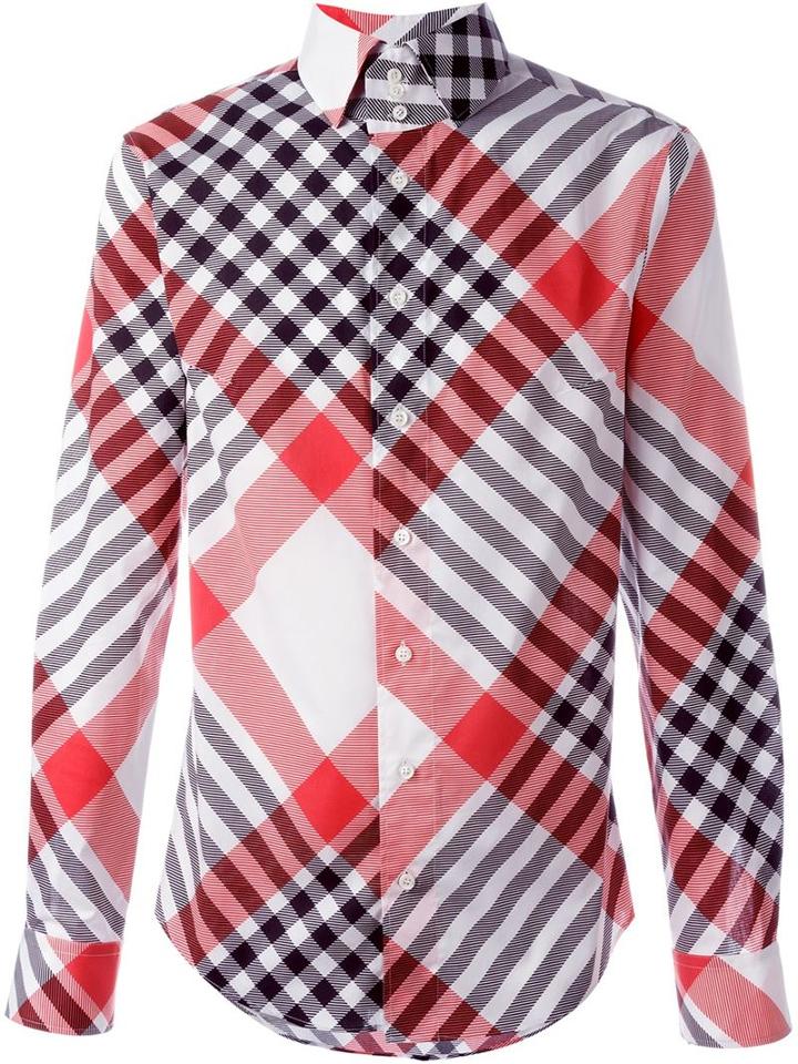 Vivienne Westwood Man Standing Collar Checked Shirt