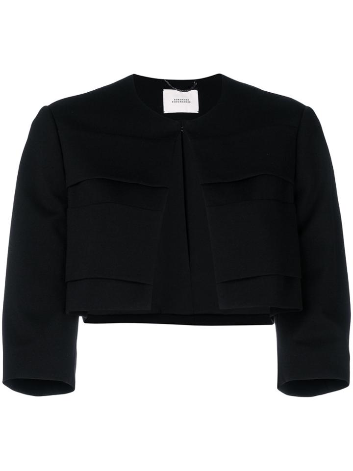 Dorothee Schumacher Three-quarter Sleeves Cropped Jacket - Black