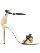 René Caovilla Bow Strap Sandals - Gold