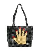 Susan Alexandra Manicured Hand Beaded Tote - Black