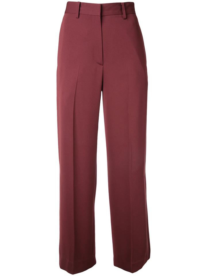 H Beauty & Youth Flared Pants, Women's, Size: Small, Red, Triacetate