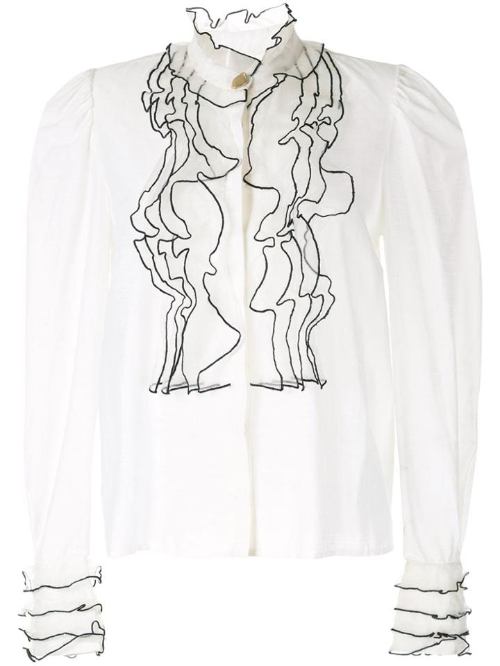 Aje Embroidered Blouse - White