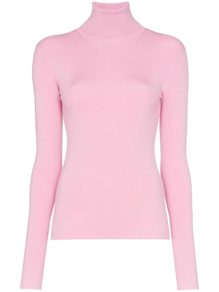 Joseph Slim Fit Silk Mix Turtleneck Jumper - Pink