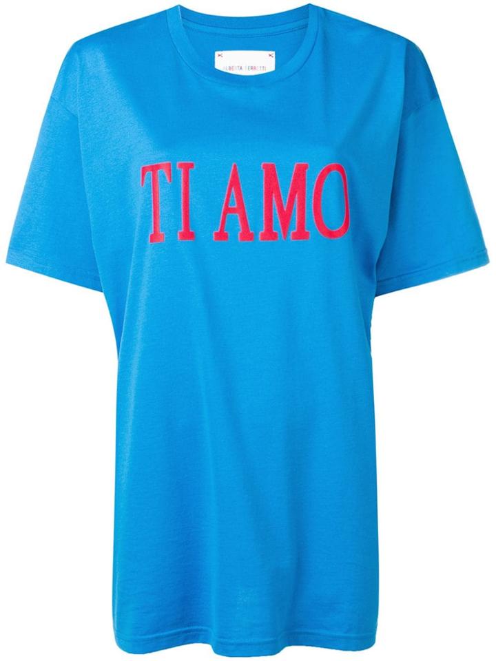 Alberta Ferretti Slogan T-shirt - Blue