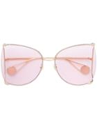 Gucci Eyewear Oversized Frame Sunglasses - Pink & Purple