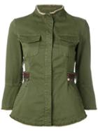 Button Up Jacket - Women - Cotton/spandex/elastane - 40, Green, Cotton/spandex/elastane, Bazar Deluxe