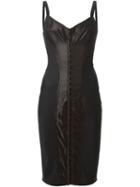 Dolce & Gabbana Strappy Corset Dress, Women's, Size: 44, Black, Polyamide/spandex/elastane