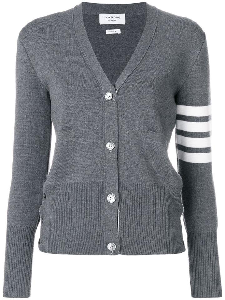 Thom Browne Milano Stitch V-neck Merino Cardigan - Grey