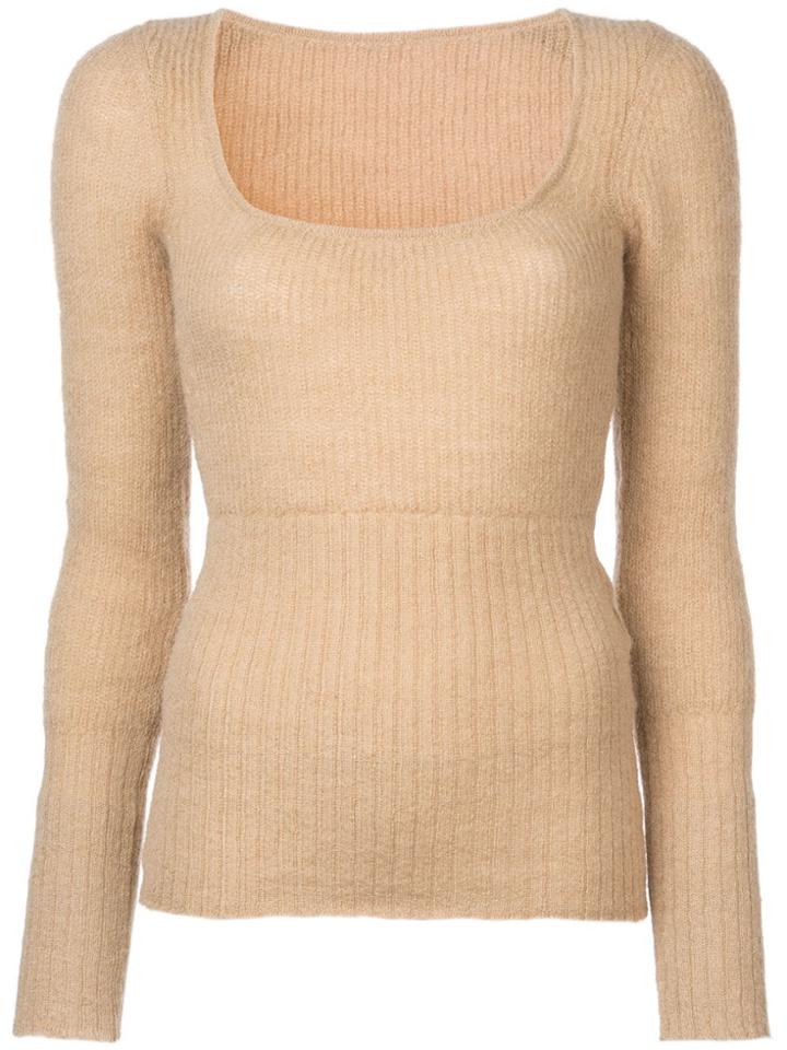 Jacquemus Ribbed Knit Top - Yellow & Orange