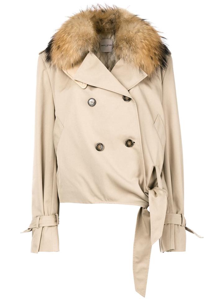 Each X Other Fur Collared Jacket - Neutrals