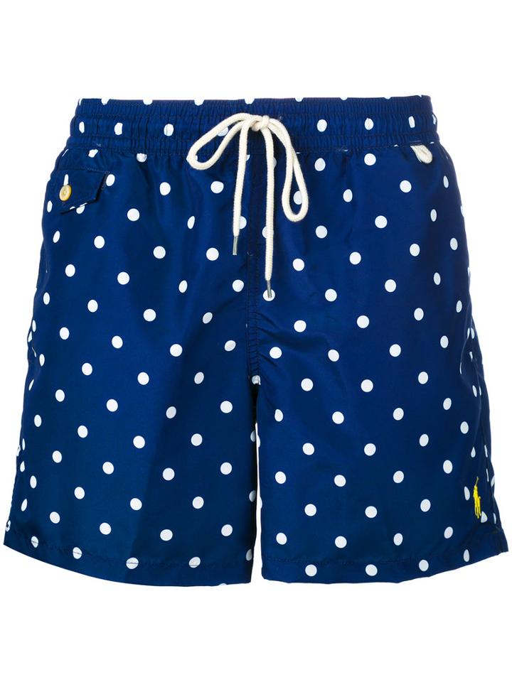 Polo Ralph Lauren - Polka Dot Swim Shorts - Men - Polyester - Xl, Blue, Polyester