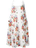 Wunderkind - Floral Sleeveless Pleated Dress - Women - Cotton/polyester - 38, White, Cotton/polyester