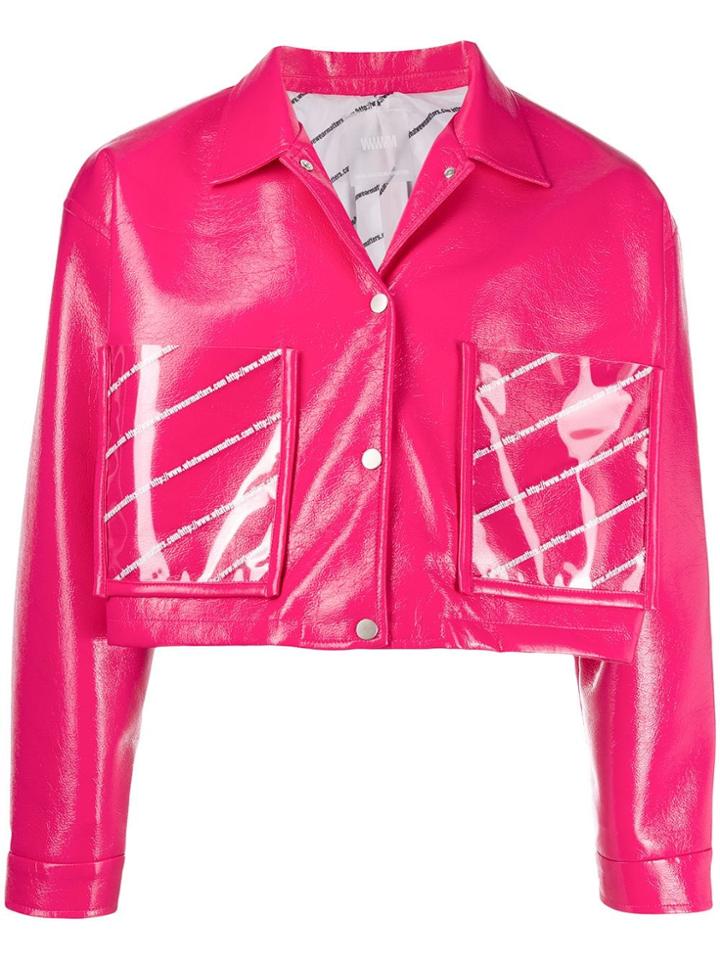 Wwwm Cropped Fitted Jacket - Pink