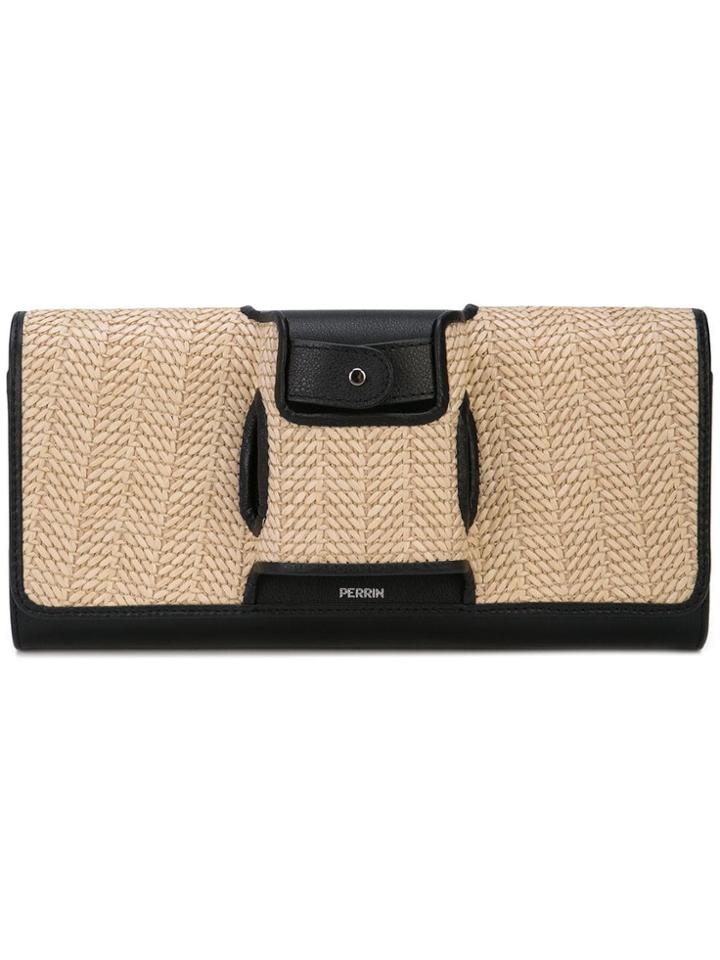 Perrin Paris Two-tone Clutch Bag - Black