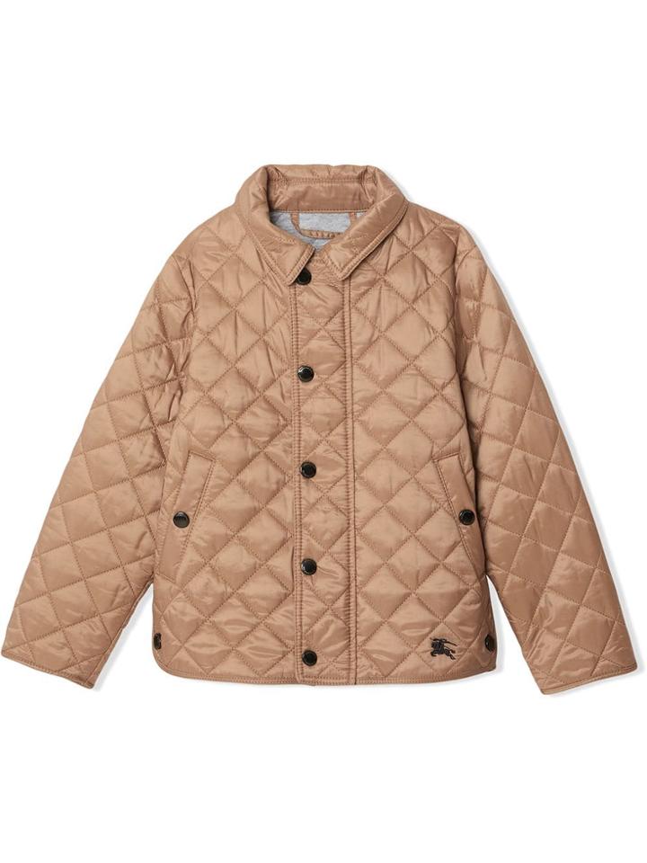 Burberry Kids Teen Diamond Quilted Jacket - Neutrals