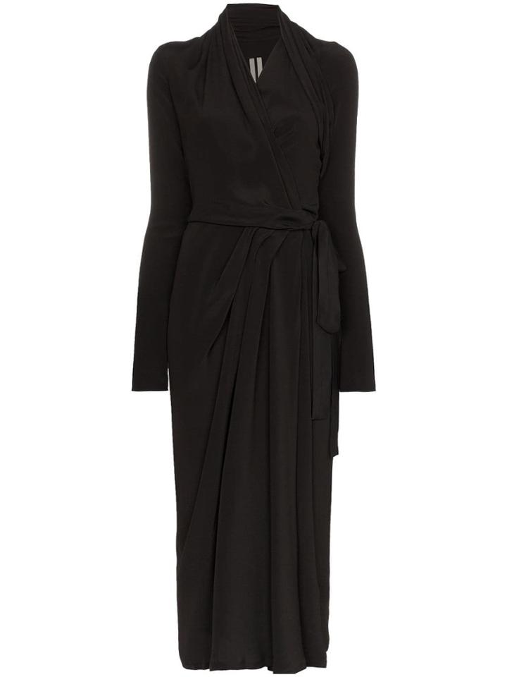 Rick Owens Draped Wrap Dress - Black