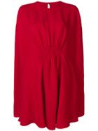Valentino Ruched Waist Split Sleeve Dress - Red