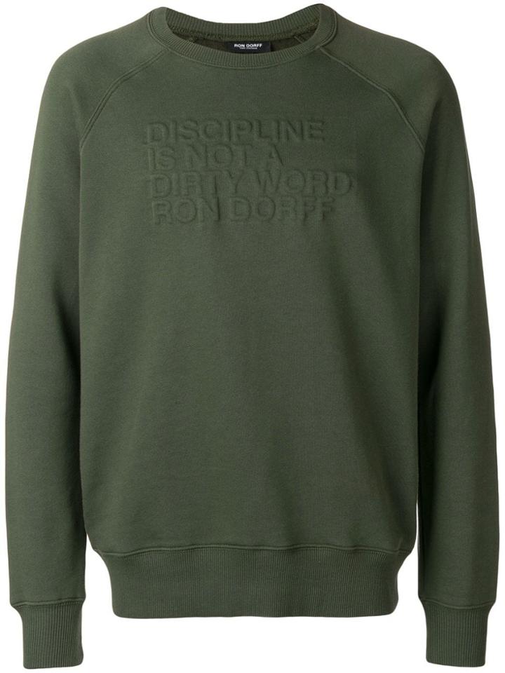 Ron Dorff Slogan Embossed Sweatshirt - Green