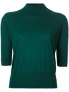 H Beauty & Youth Ribbed Trim Sweatshirt, Women's, Green, Cotton/silk