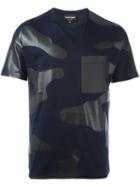 Emporio Armani Camouflage Print T-shirt, Men's, Size: Medium, Blue, Cotton