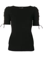 Michael Michael Kors Lace Up-detailed Knitted Top - Black