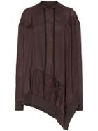 Unravel Project Asymmetric Open Side Hoodie - Brown