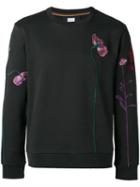 Paul Smith Floral Embroidery Sweatshirt, Men's, Size: Small, Black, Cotton
